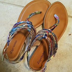 Rainbow Gladiator Sandals 8.5
